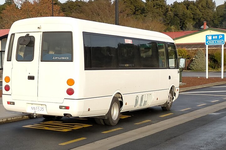 Departing from National Park Village, Park & Ride, Parking lot, Off State Highway 4, heading to Whakapapa ski fields snow fun.